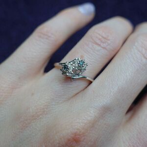dainty darling bypass ring in 14k white gold plate